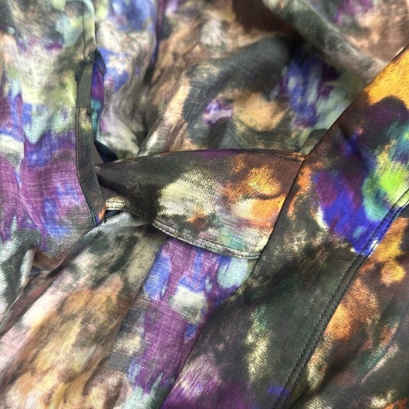 & Other Stories Watercolor Ruffle Midi Wrap Dress Womens Size 4 Boho - Picture 13 of 16